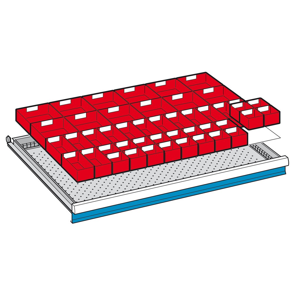 N° de l'image du produit 2 : Paroi de séparation pour armoires à tiroirs LISTA, 7 parois à fentes, 4 plaquettes de séparation, pour hauteur 50 mm