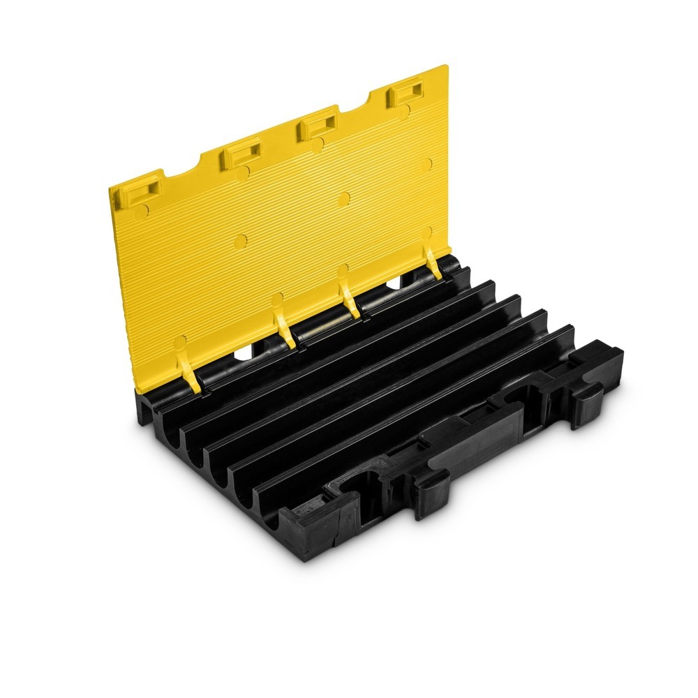 N° de l'image du produit 2 : Partie centrale du passage de câbles Defender® MIDI 5 2D by Adam Hall, 5 canaux, noire/jaune, demi-version