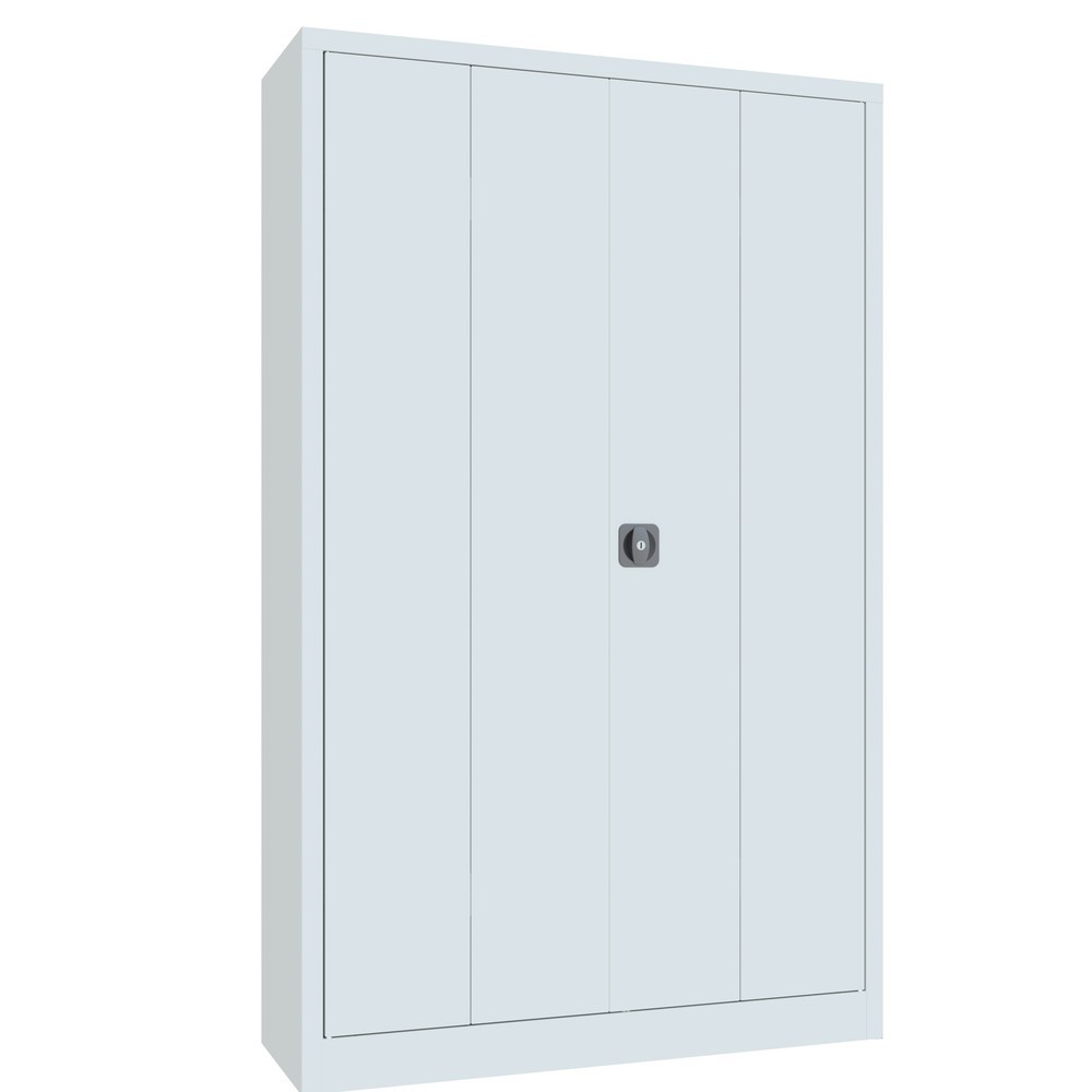 Produktabbildung Nr. 9: PAVOY Falttürenschrank mit 4 Fachböden, HxBxT 1.950 x 1.200 x 400 mm, lichtgrau, lichtgrau