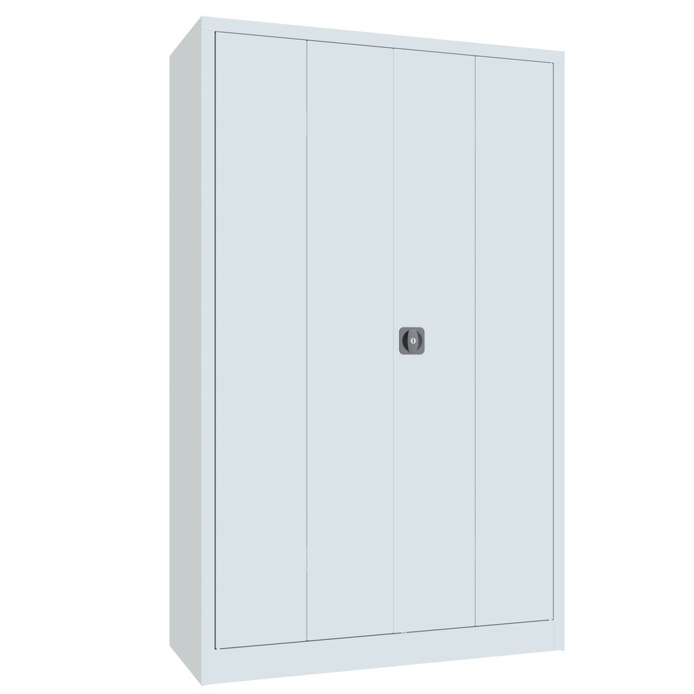 Produktabbildung Nr. 9: PAVOY Falttürenschrank mit 4 Fachböden, HxBxT 1.950 x 1.200 x 500 mm, lichtgrau, lichtgrau