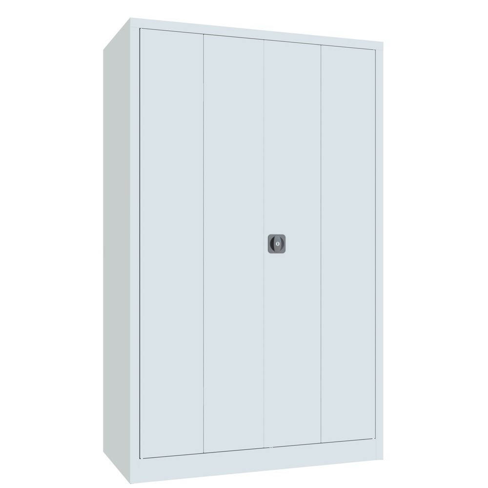 Produktabbildung Nr. 9: PAVOY Falttürenschrank mit 4 Fachböden, HxBxT 1.950 x 1.200 x 600 mm, lichtgrau, lichtgrau