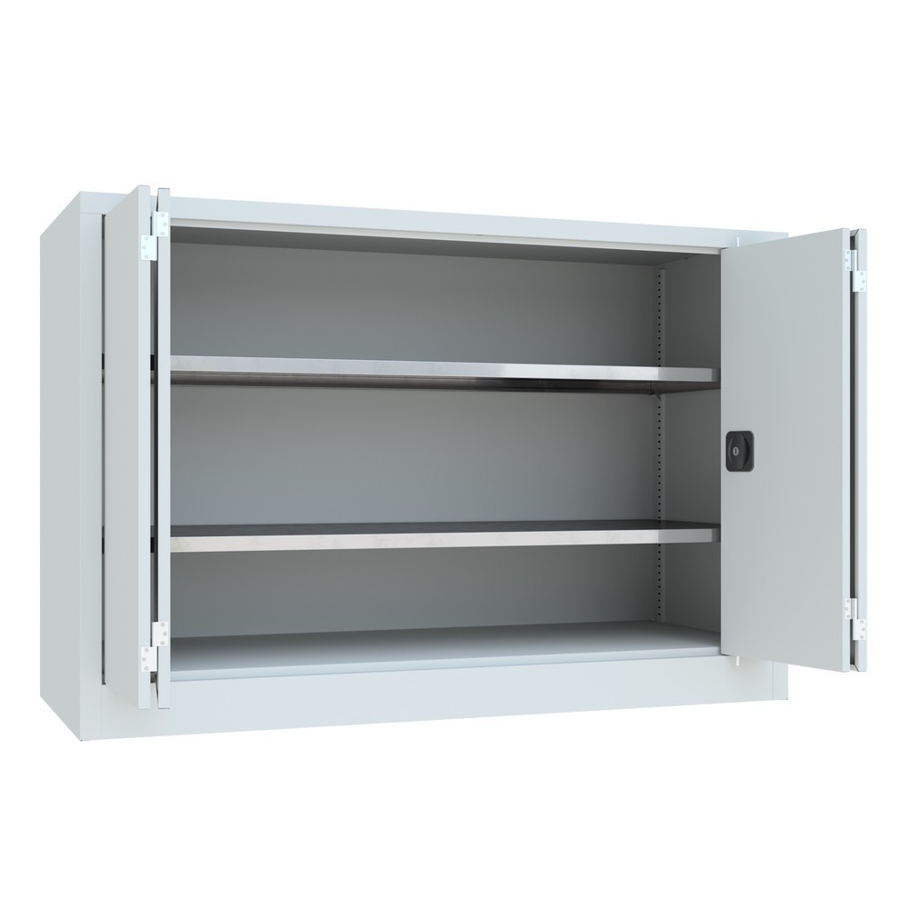 Produktabbildung Nr. 5: PAVOY Falttürenschrank mit 2 Fachböden, HxBxT 1.000 x 1.500 x 600 mm, lichtgrau, lichtgrau