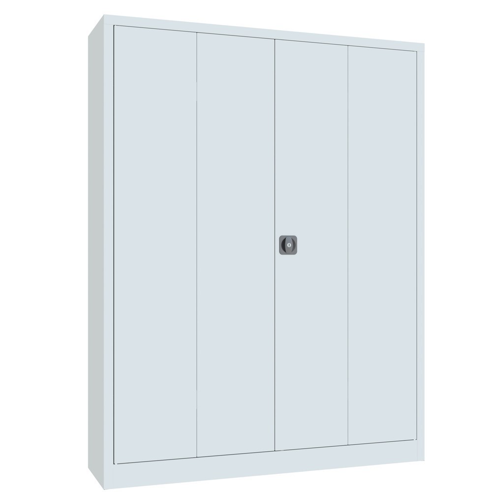 Produktabbildung Nr. 9: PAVOY Falttürenschrank mit 4 Fachböden, HxBxT 1.950 x 1.500 x 400 mm, lichtgrau, lichtgrau