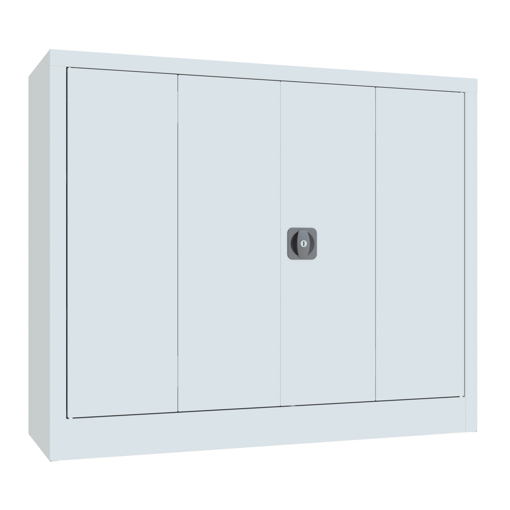 Produktabbildung Nr. 1: PAVOY Falttürenschrank mit 2 Fachböden, HxBxT 1.000 x 1.200 x 400 mm, lichtgrau, lichtgrau
