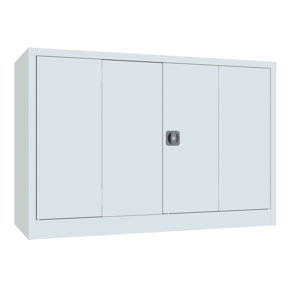 Produktabbildung Nr. 1: PAVOY Falttürenschrank mit 2 Fachböden, HxBxT 1.000 x 1.500 x 600 mm, lichtgrau, lichtgrau