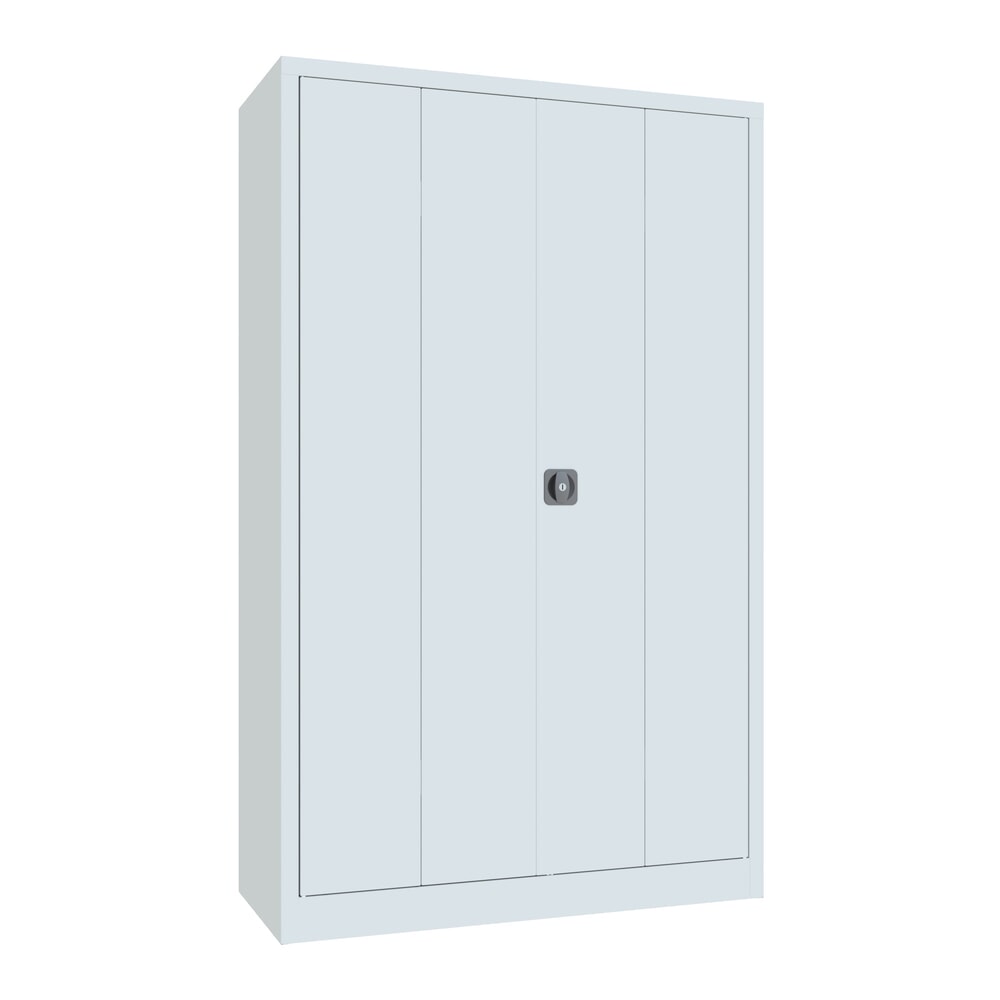Produktabbildung Nr. 1: PAVOY Falttürenschrank mit 4 Fachböden, HxBxT 1.950 x 1.200 x 500 mm, lichtgrau, lichtgrau