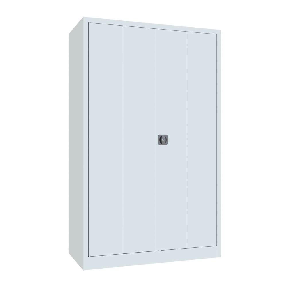 Produktabbildung Nr. 1: PAVOY Falttürenschrank mit 4 Fachböden, HxBxT 1.950 x 1.200 x 600 mm, lichtgrau, lichtgrau