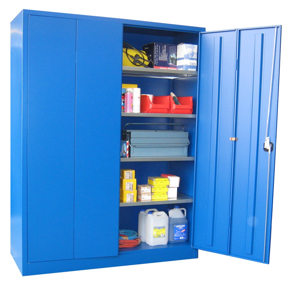 Produktabbildung Nr. 2: PAVOY Falttürenschrank mit 4 Fachböden, HxBxT 1.950 x 1.500 x 600 mm, anthrazitgrau, lichtgrau