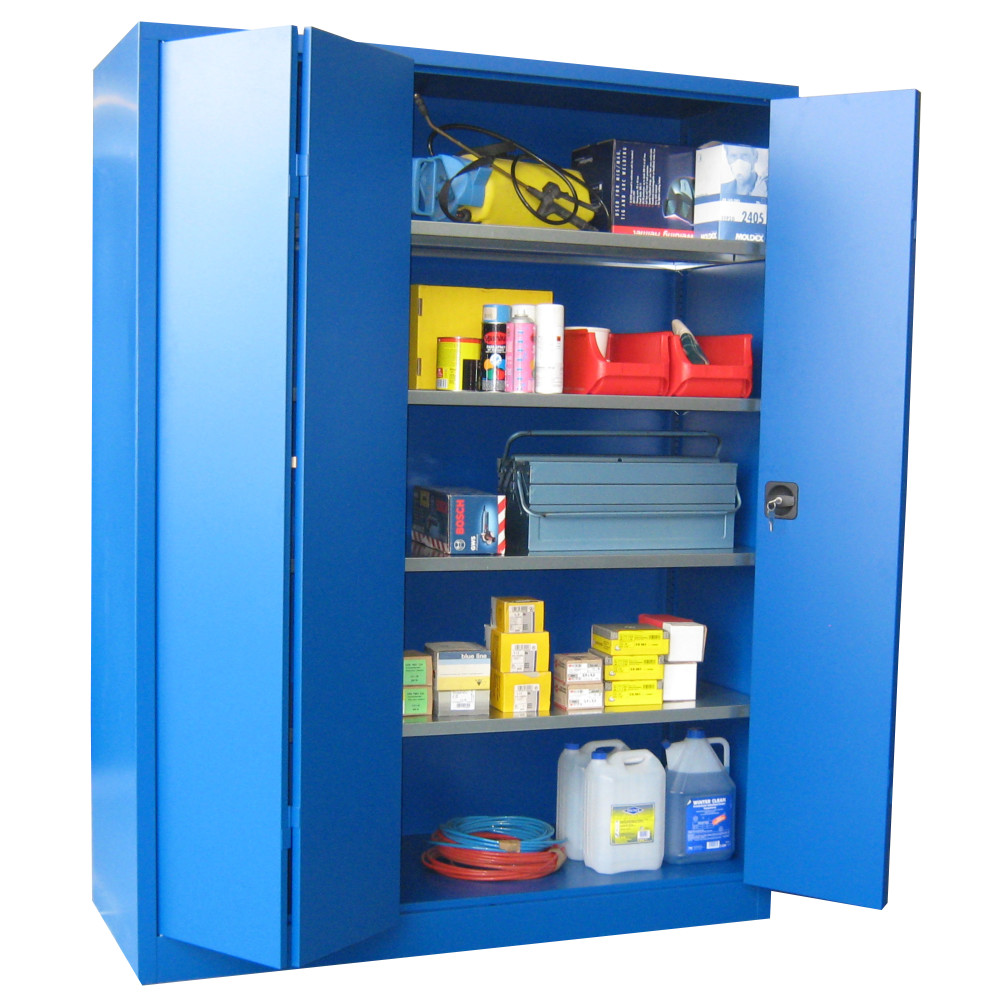 Produktabbildung Nr. 3: PAVOY Falttürenschrank mit 4 Fachböden, HxBxT 1.950 x 1.500 x 600 mm, anthrazitgrau, lichtgrau