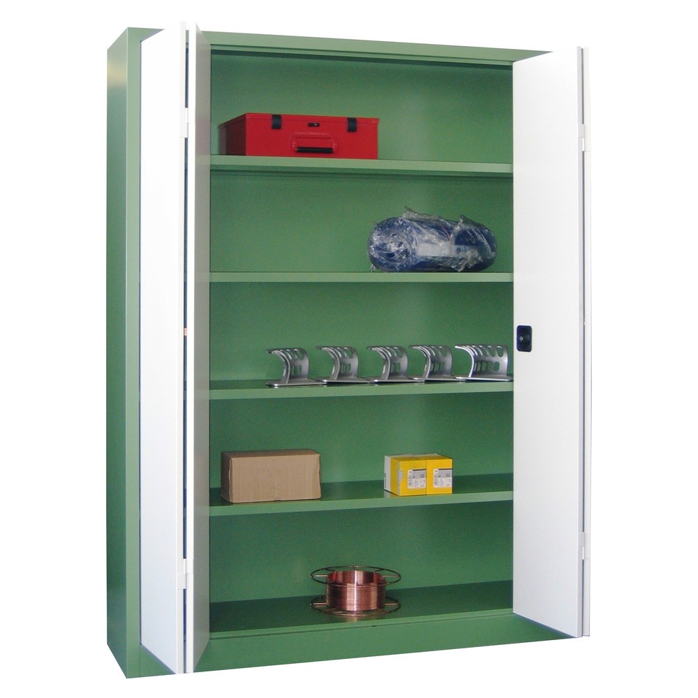Produktabbildung Nr. 7: PAVOY Falttürenschrank mit 4 Fachböden, HxBxT 1.950 x 1.500 x 600 mm, anthrazitgrau, lichtgrau