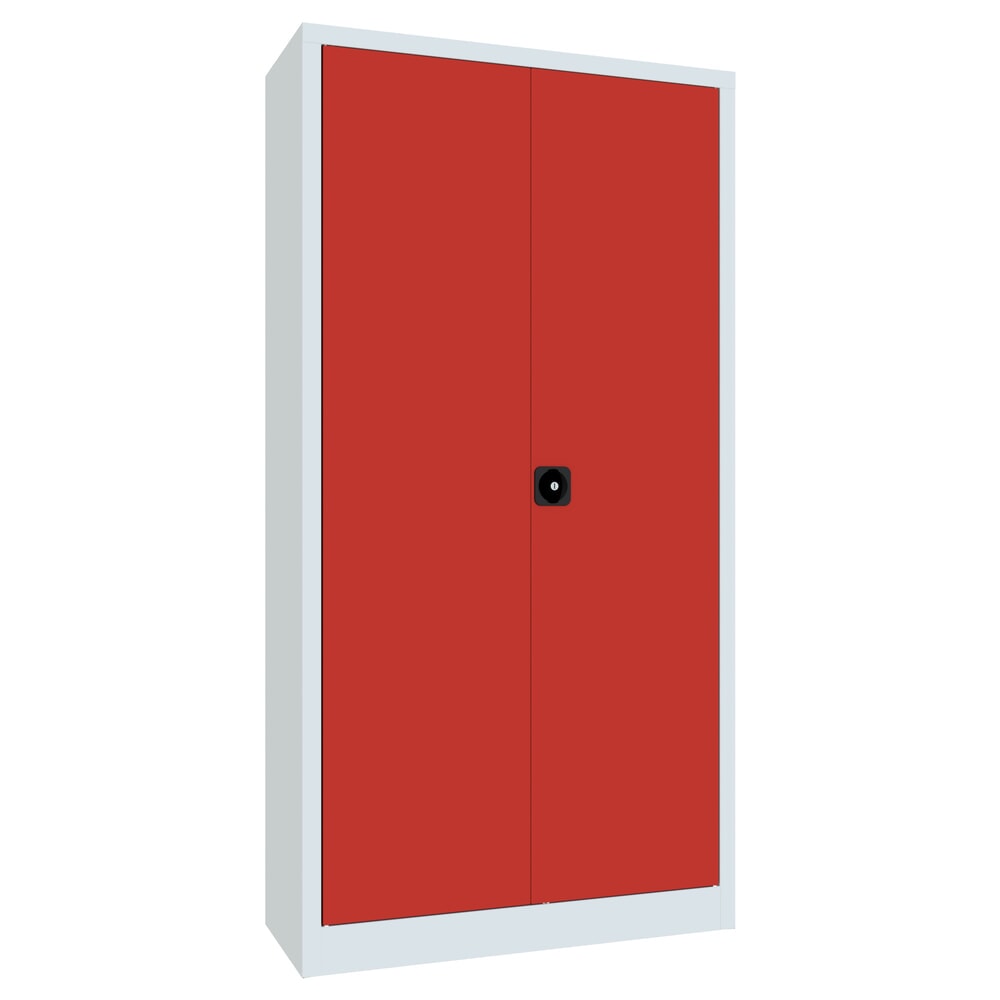 Produktabbildung Nr. 1: PAVOY Großraum-Flügeltürschrank, 4 Fachböden, HxBxT 1.950 x 1.000 x 400 mm, feuerrot, lichtgrau
