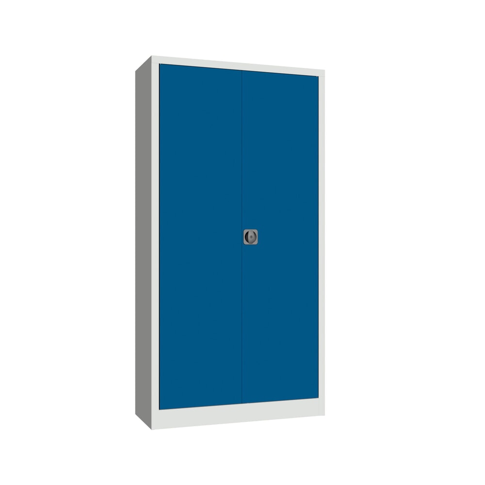 Produktabbildung: PAVOY Grossraum-Flügeltürschrank, 4 Fachböden, HxBxT 1.950 x 1.000 x 400 mm, enzianblau, lichtgrau