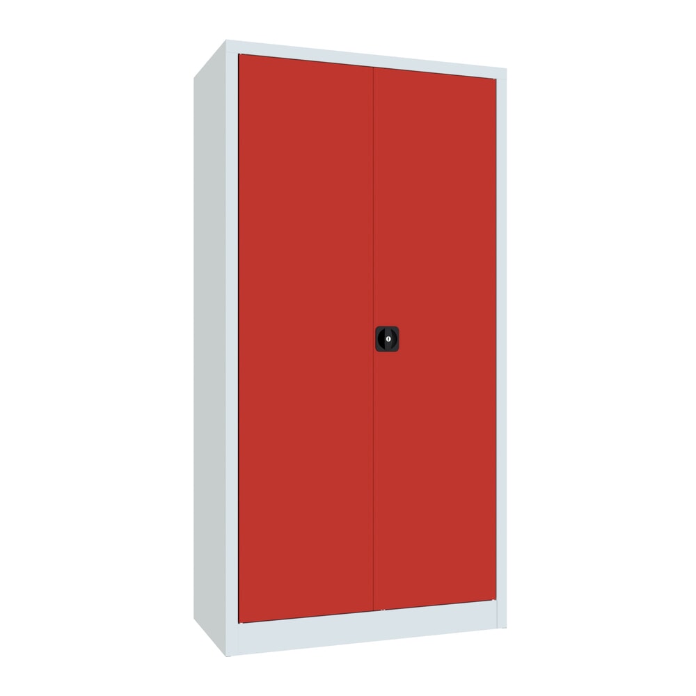 Produktabbildung: PAVOY Großraum-Flügeltürschrank, 4 Fachböden, HxBxT 1.950 x 1.000 x 500 mm, feuerrot, lichtgrau