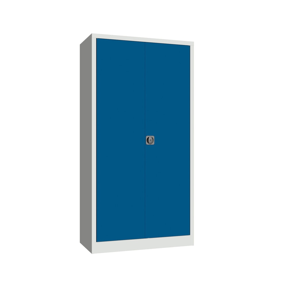 Produktabbildung: PAVOY Großraum-Flügeltürschrank, 4 Fachböden, HxBxT 1.950 x 1.000 x 500 mm, enzianblau, lichtgrau