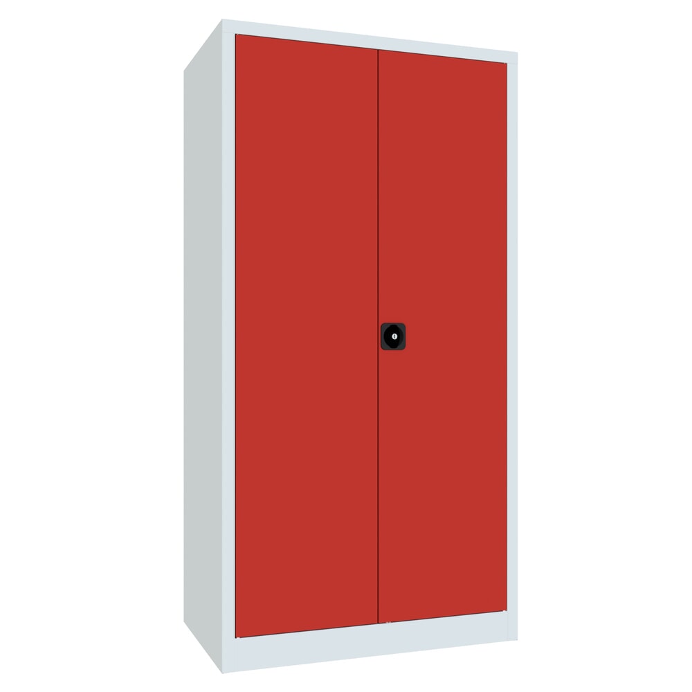 Produktabbildung: PAVOY Großraum-Flügeltürschrank, 4 Fachböden, HxBxT 1.950 x 1.000 x 600 mm, feuerrot, lichtgrau