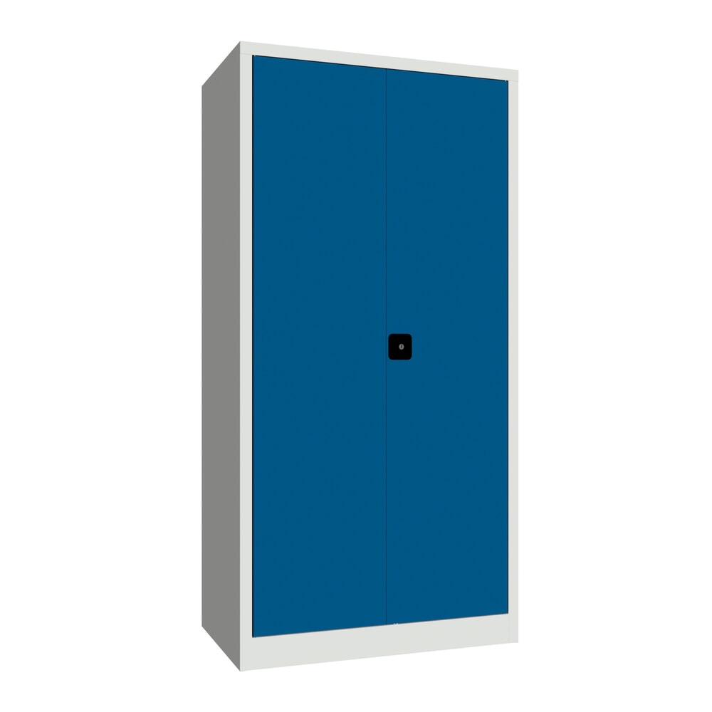 Produktabbildung: PAVOY Großraum-Flügeltürschrank, 4 Fachböden, HxBxT 1.950 x 1.000 x 600 mm, enzianblau, lichtgrau
