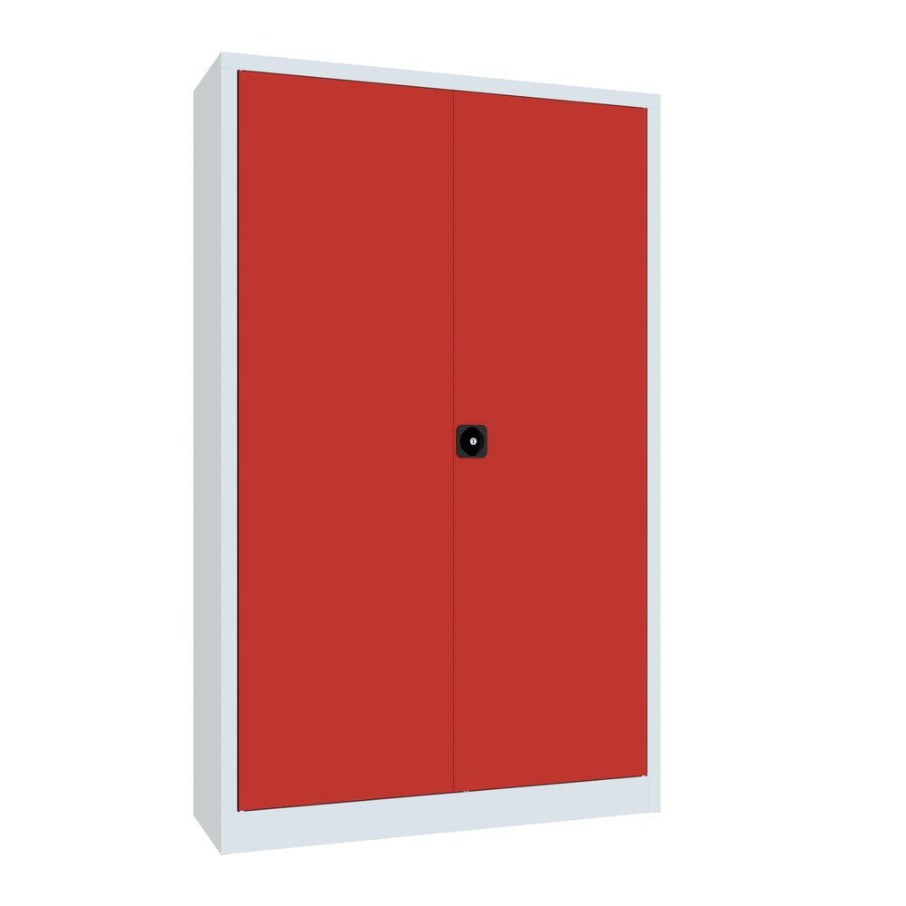 Produktabbildung Nr. 1: PAVOY Großraum-Flügeltürschrank, 4 Fachböden, HxBxT 1.950 x 1.200 x 400 mm, feuerrot, lichtgrau
