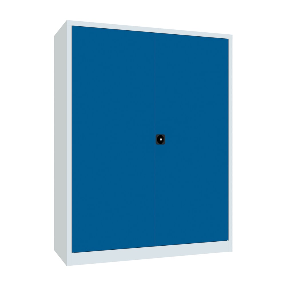 Produktabbildung: PAVOY Großraum-Flügeltürschrank, 4 Fachböden, HxBxT 1.950 x 1.500 x 600 mm, enzianblau, lichtgrau