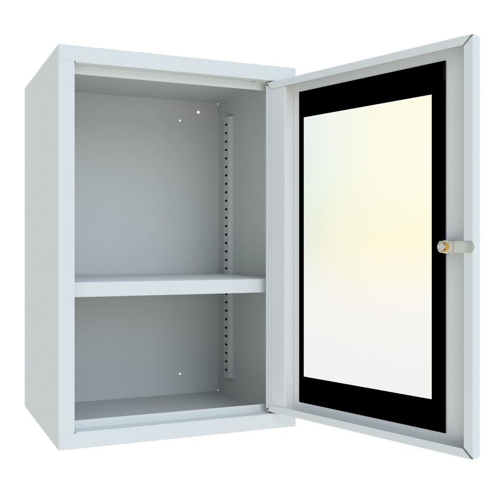 Produktabbildung Nr. 4: PAVOY Hängeschrank mit Sichtfenster, HxBxT 600 x 400 x 300 mm, lichtgrau, lichtgrau