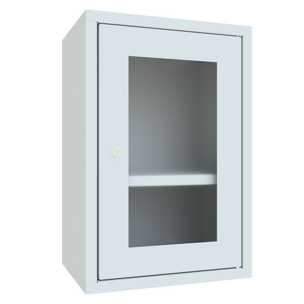 Produktabbildung: PAVOY Hängeschrank mit Sichtfenster, HxBxT 600 x 400 x 300 mm, lichtgrau, lichtgrau
