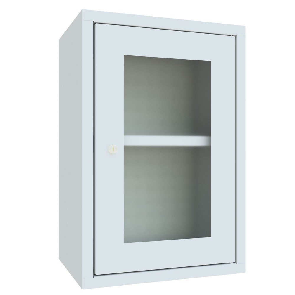 Produktabbildung Nr. 2: PAVOY Hängeschrank mit Sichtfenster, HxBxT 600 x 400 x 300 mm, Lochrückwand, lichtgrau, lichtgrau