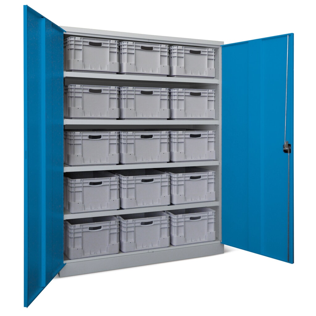 Produktabbildung: PAVOY Industrie-Schwerlastschrank Premium, 4 Fachböden, HxBxT 1.950 x 1.470 x 630 mm, lichtgrau, lichtgrau
