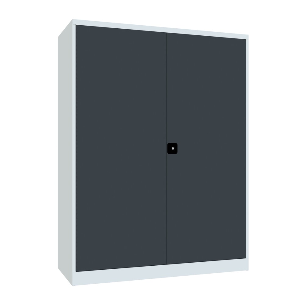 Produktabbildung Nr. 1: PAVOY Industrie-Schwerlastschrank Premium mit Mittelwand, 8 Fachböden, HxBxT 1.950 x 1.470 x 630 mm, anthrazitgrau, lichtgrau