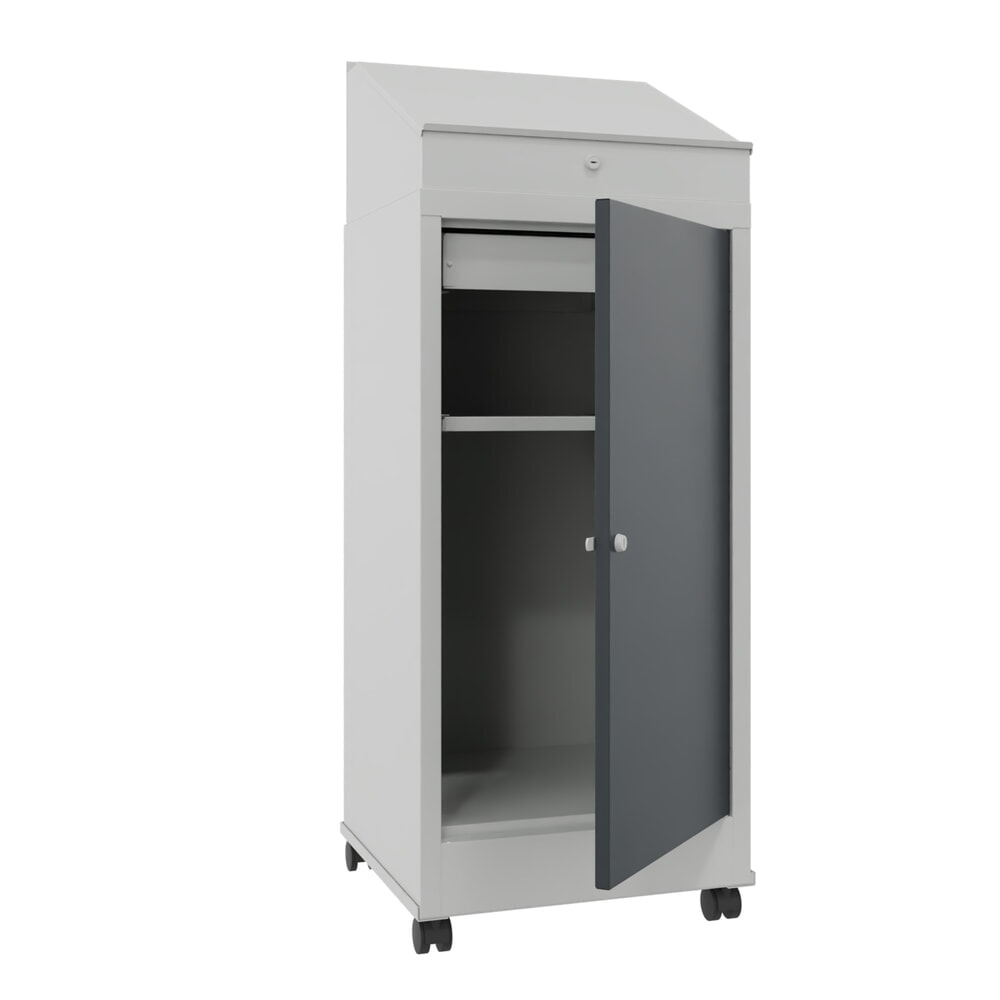 Produktabbildung Nr. 2: PAVOY Industrie-Stehpult, mobil, HxBxT 1.330 x 500 x 500 mm, 1 Ausziehboden, 1 Schublade, lichtgrau, anthrazitgrau