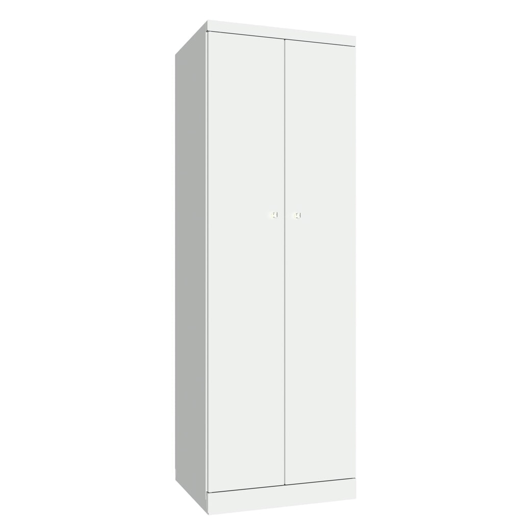 PAVOY Kleiderspind mit aufschlagenden Türen, HxBxT 1.800 x 600 x 500, einzeln verschließbar, lichtgrau, lichtgrau Produktabbildung Nr. 2: PAVOY Kleiderspind mit aufschlagenden Türen, HxBxT 1.800 x 600 x 500, einzeln verschließbar, lichtgrau, lichtgrau
