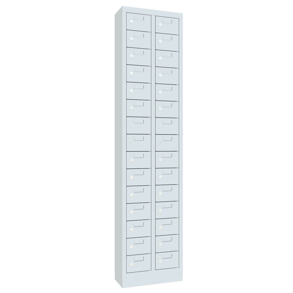 Produktabbildung Nr. 5: PAVOY Kleinfachschrank, 30 Fächer, HxBxT 1.950 x 460 x 200 mm, mit Etikettenrahmen, lichtgrau, lichtgrau