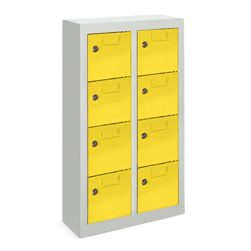 Produktabbildung Nr. 1: PAVOY Kleinfachschrank, 8 Fächer, HxBxT 815 x 460 x 200 mm, mit Etikettenrahmen, rubinrot, lichtgrau
