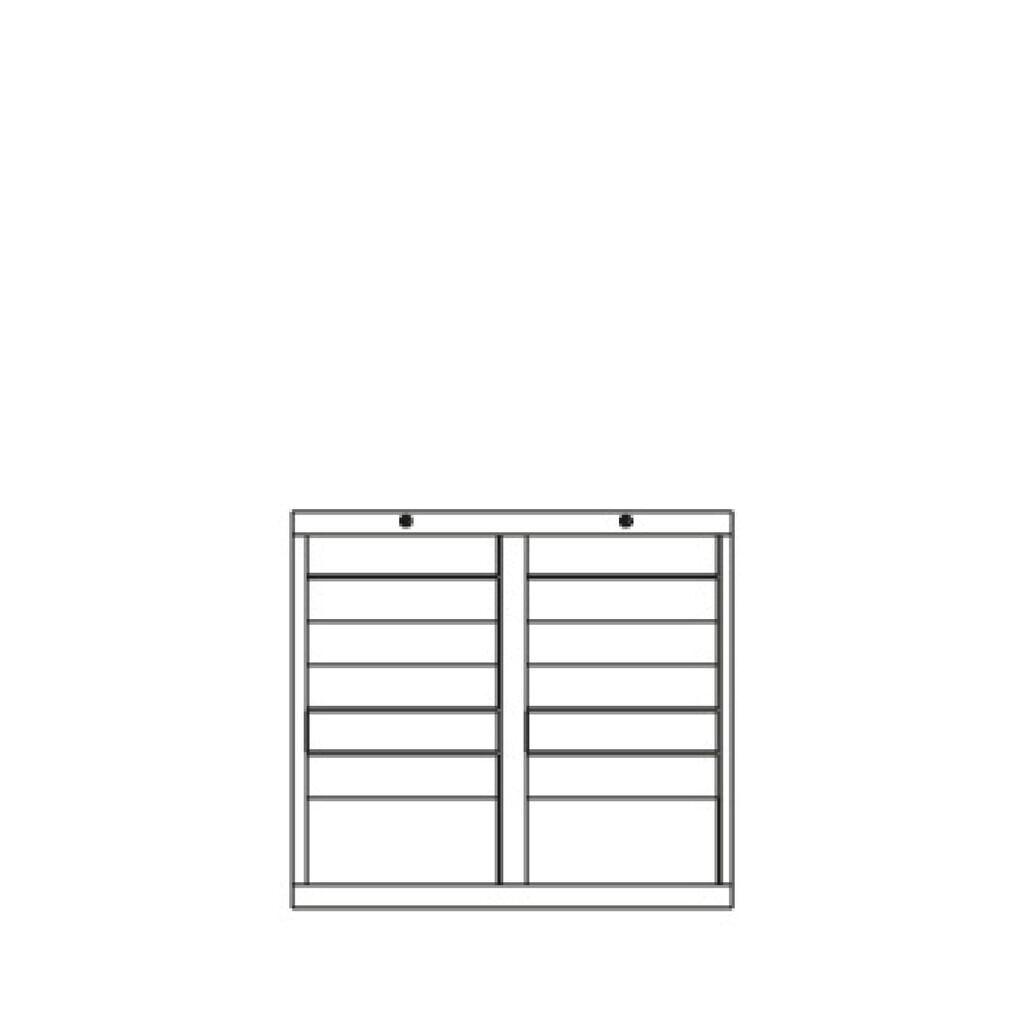 Produktabbildung Nr. 5: PAVOY Leichter Schubladenschrank, Gleitführung, Schubladen 12x100 + 2x200 mm, Breite 1.000 mm, lichtblau, lichtgrau