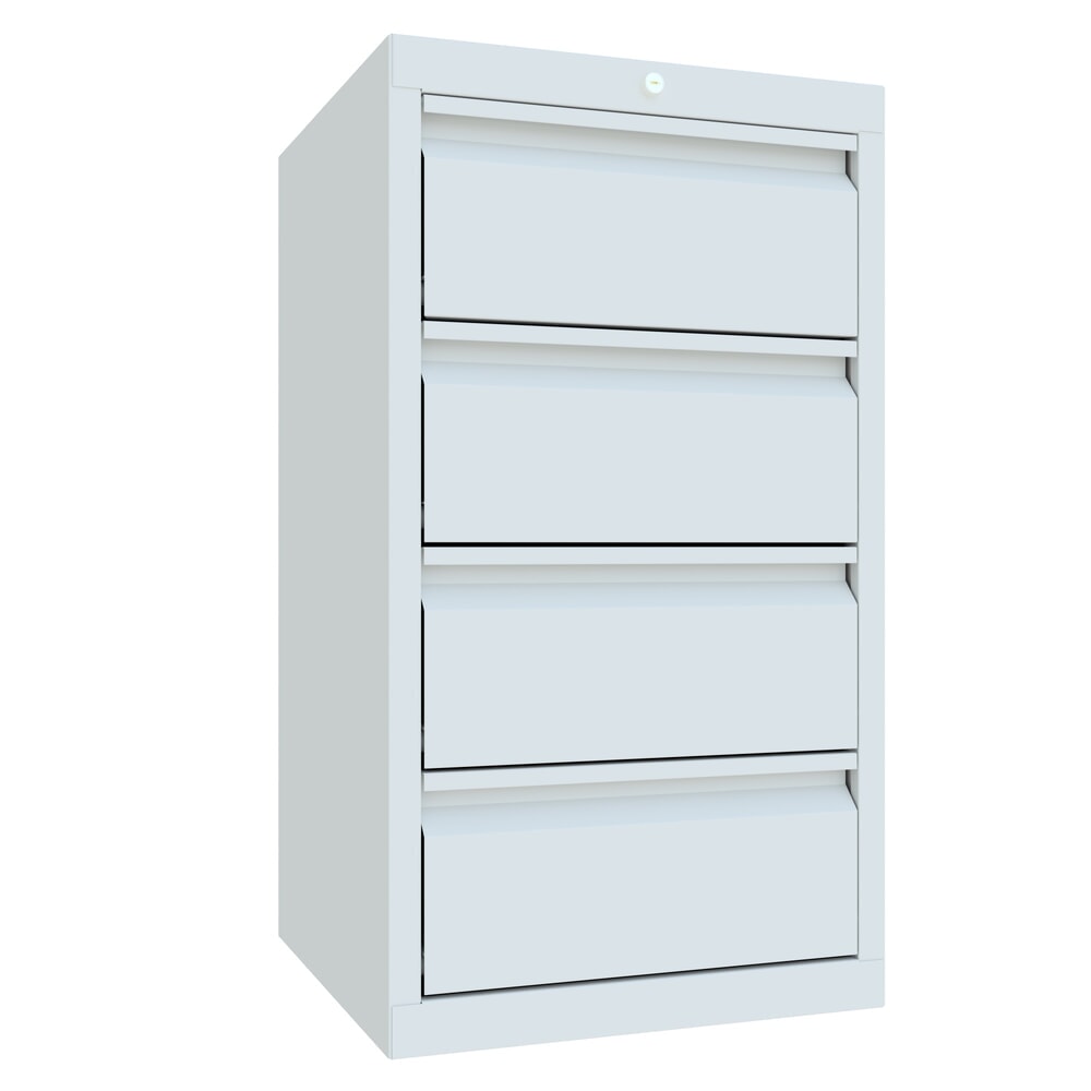 Produktabbildung Nr. 1: PAVOY Leichter Schubladenschrank, Rollenführung, Schubladen 4x200 mm, Breite 500 mm, lichtgrau, lichtgrau