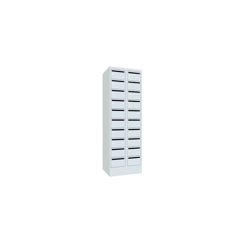 Produktabbildung Nr. 3: PAVOY Postverteilschrank, 2x 10 Fächer, HxBxT 1.850 x 600 x 500 mm, lichtgrau, lichtgrau