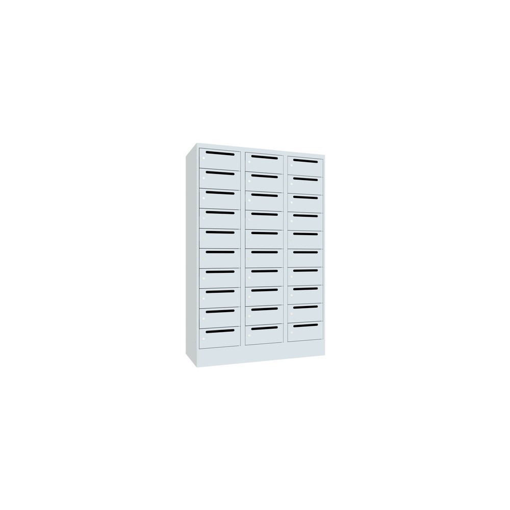 Produktabbildung Nr. 2: PAVOY Postverteilschrank, 3x 10 Fächer, HxBxT 1.850 x 1.200 x 500 mm, lichtgrau, lichtgrau