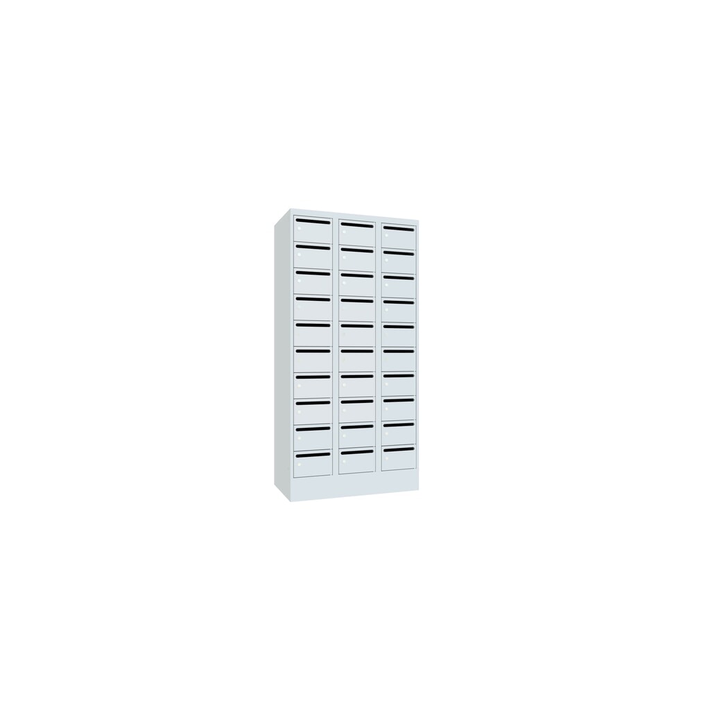 Produktabbildung Nr. 3: PAVOY Postverteilschrank, 3x 10 Fächer, HxBxT 1.850 x 900 x 500 mm, lichtgrau, lichtgrau