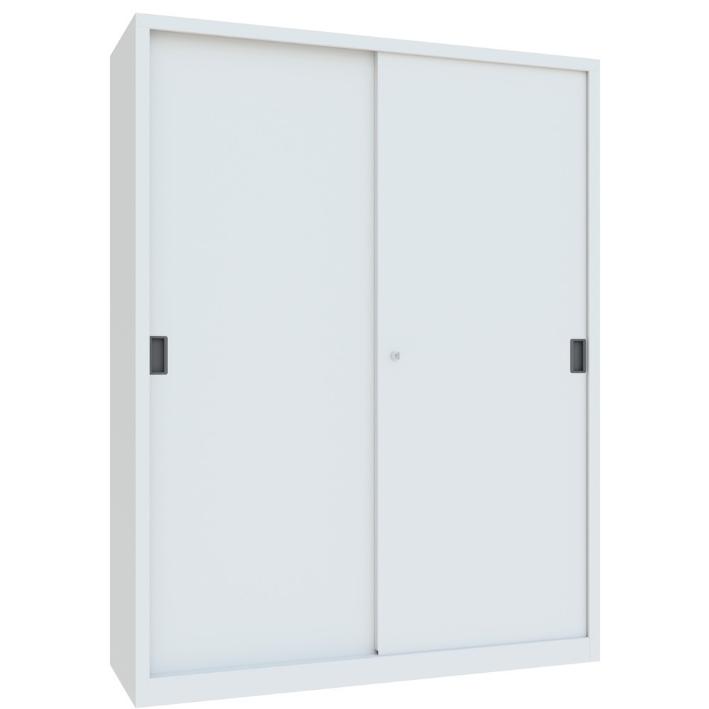 Produktabbildung Nr. 2: PAVOY Schiebetürenschrank mit 8 Fachböden + Trennwand, HxBxT 1.950 x 1.500 x 500 mm, lichtgrau, lichtgrau