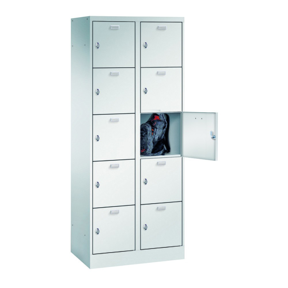Produktabbildung: PAVOY Schließfachschrank, 2 x 5 Fächer, Drehriegelverschluss, HxBxT 1.950 x 800 x 500 mm, Abteil Breite 400 mm