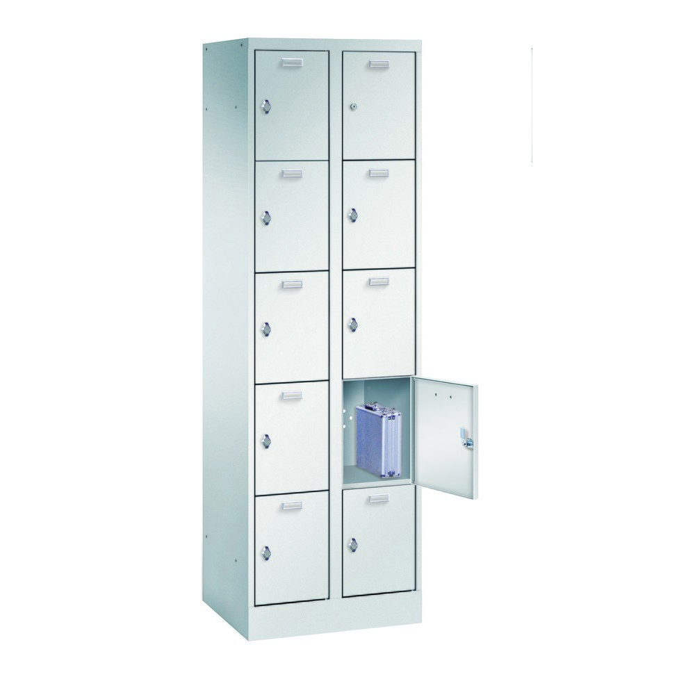 Produktabbildung: PAVOY Schließfachschrank, 2 x 5 Fächer, Drehriegelverschluss, HxBxT 1.950 x 600 x 500 mm, Abteil Breite 300 mm