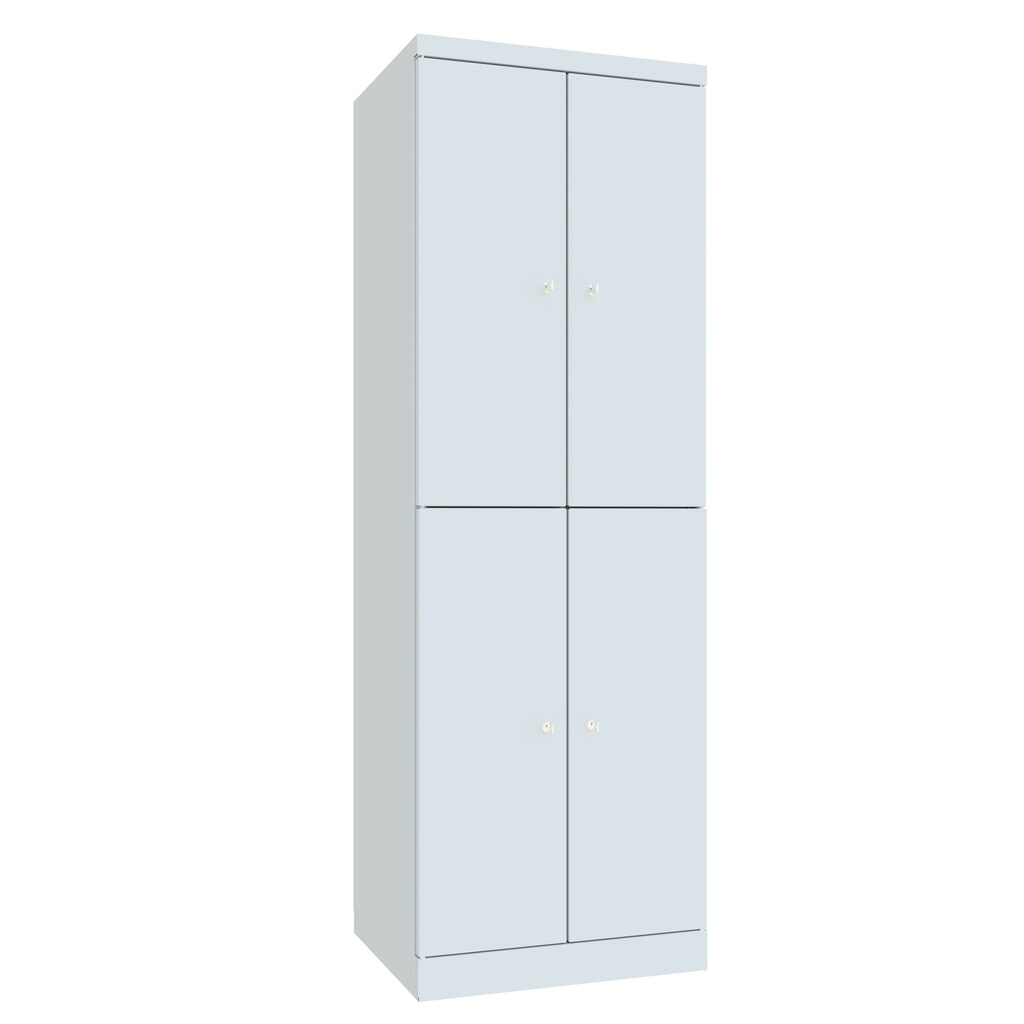 PAVOY Schließfachschrank mit aufschlagenden Türen, 2 x 2 Fächer, HxBxT 1.800 x 600 x 500 mm, lichtgrau, lichtgrau Produktabbildung Nr. 4: PAVOY Schließfachschrank mit aufschlagenden Türen, 2 x 2 Fächer, HxBxT 1.800 x 600 x 500 mm, lichtgrau, lichtgrau