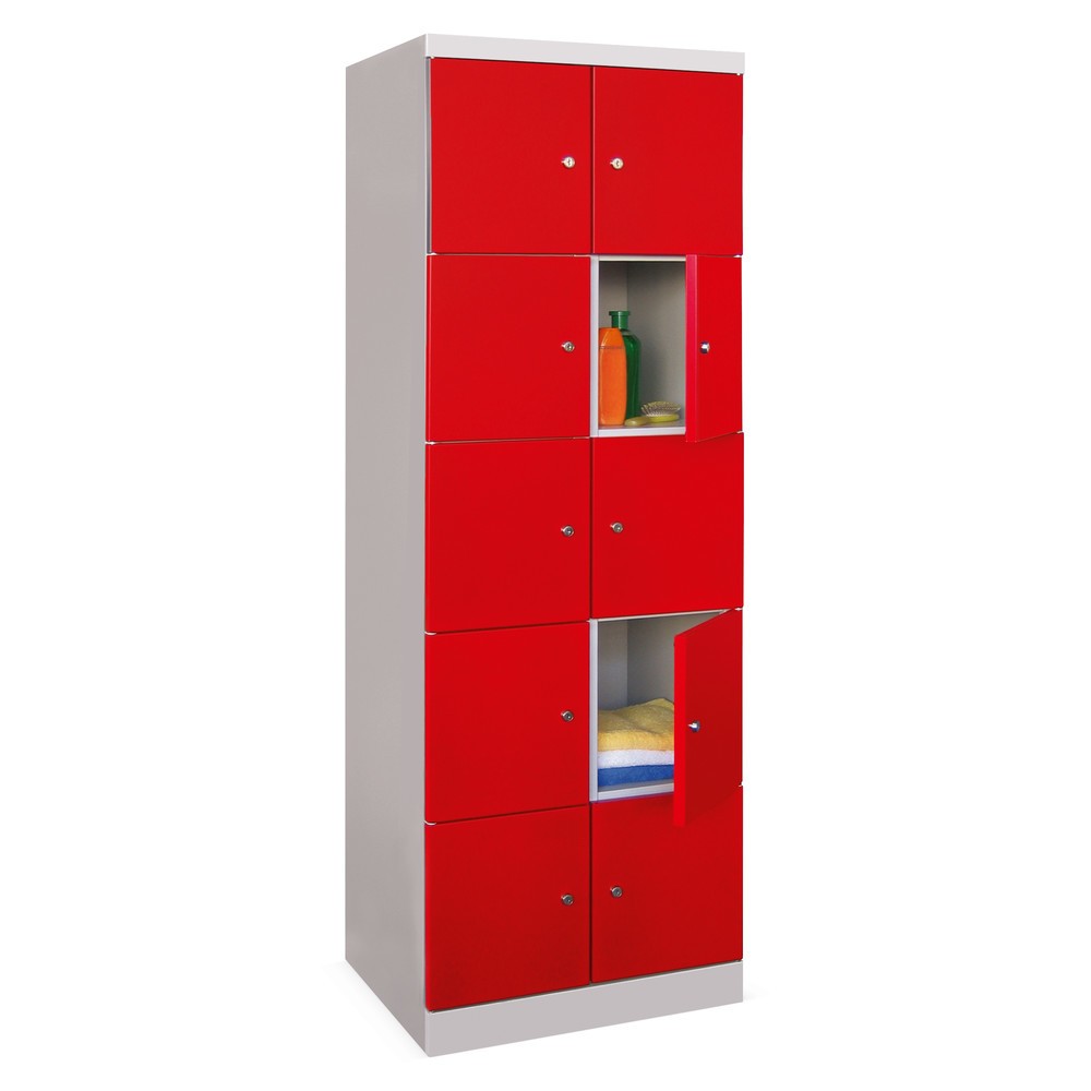 Produktabbildung Nr. 3: PAVOY Schließfachschrank mit aufschlagenden Türen, 2 x 2 Fächer, HxBxT 1.800 x 600 x 500 mm, enzianblau, lichtgrau