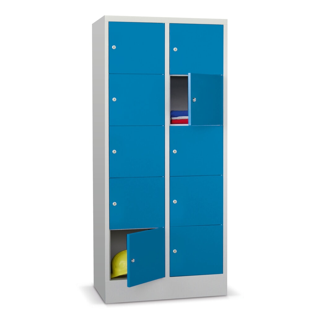 Produktabbildung Nr. 1: PAVOY Schließfachschrank mit Zylinderschloss, 2 x 2 Fächer, HxBxT 855 x 600 x 500 mm, lichtgrau, lichtgrau