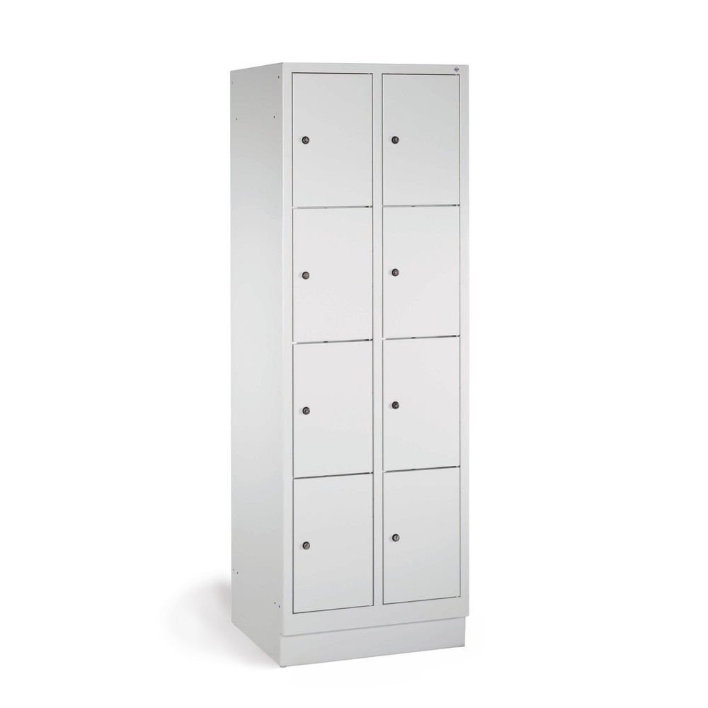 Produktabbildung Nr. 2: PAVOY Schließfachschrank mit Zylinderschloss, 2 x 2 Fächer, HxBxT 855 x 600 x 500 mm, feuerrot, lichtgrau