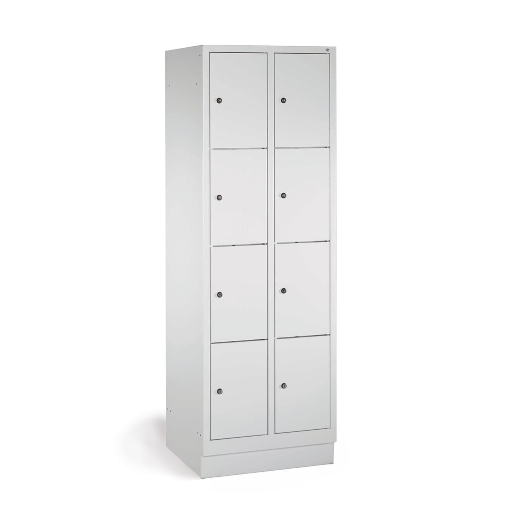 Produktabbildung Nr. 2: PAVOY Schließfachschrank mit Zylinderschloss, 2 x 2 Fächer, HxBxT 855 x 600 x 500 mm, lichtgrau, lichtgrau
