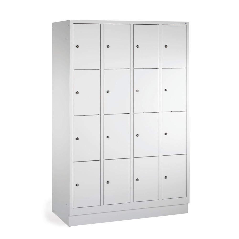 Produktabbildung Nr. 1: PAVOY Schließfachschrank mit Zylinderschloss, 4 x 2 Fächer, HxBxT 855 x 1.200 x 500 mm, feuerrot, lichtgrau