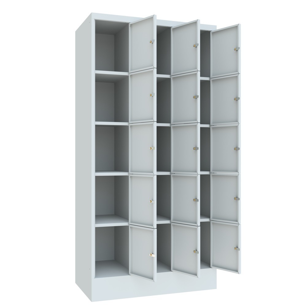 Produktabbildung Nr. 3: PAVOY Schließfachschrank, 3 x 5 Fächer, HxBxT 1.850 x 900 x 500 mm, lichtgrau, lichtgrau