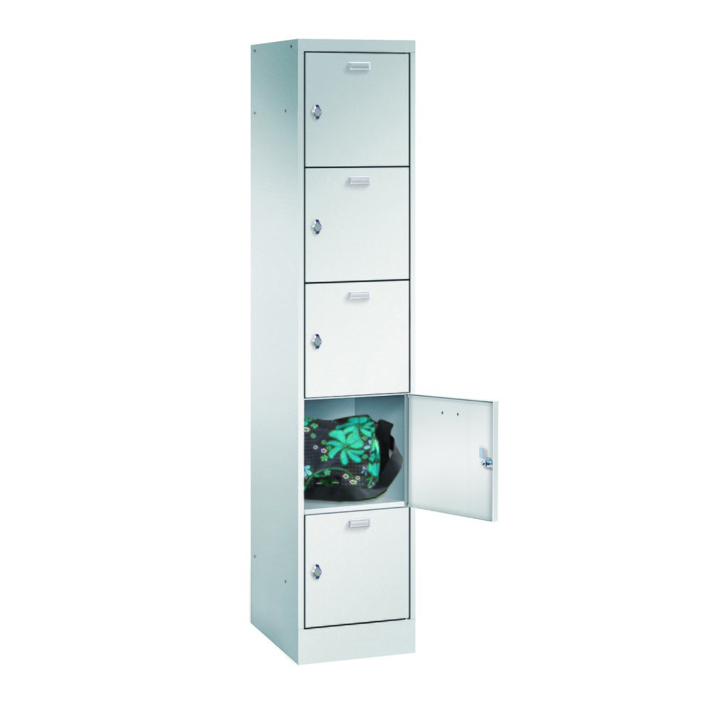 Produktabbildung Nr. 1: PAVOY Schließfachschrank, 5 Fächer, Drehriegelverschluss, HxBxT 1.950 x 400 x 500 mm, Abteil Breite 400 mm