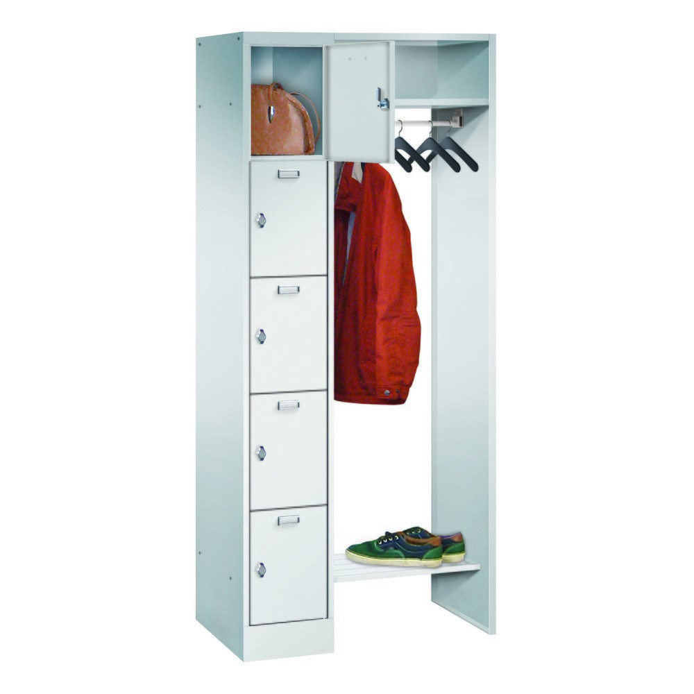 Produktabbildung: PAVOY Schließfachspind, 5 Fächer, Drehriegelverschluss, HxBxT 1.950 x 750 x 500 mm, Abteil Breite 300 mm