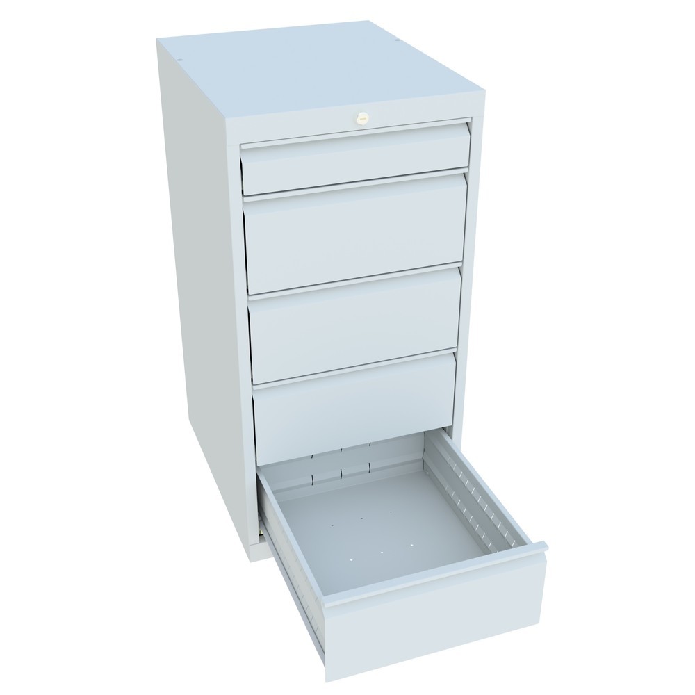 Produktabbildung Nr. 3: PAVOY Schubladenschrank, Höhe 1.000 mm, Schubladen 1x100 + 4x200 mm, Breite 500 mm, lichtgrau, lichtgrau