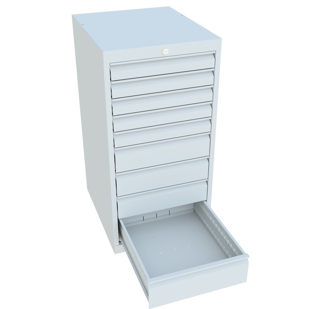 Produktabbildung Nr. 3: PAVOY Schubladenschrank, Höhe 1.000 mm, Schubladen 5x75 + 3x125 + 1x150 mm, Breite 500 mm, lichtgrau, lichtgrau